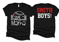 Glitter Baseball Mama Shirt | Baseball Shirts | Two Player Shirts | Bella Canvas Tshirt | Baseball Spiritwear | Customize Your Colors PLEASE READ BEFORE ORDERING WE CANNOT RUSH ORDERS OR CREATE NEW DESIGNS DURING PEAK SEASON AUG - MAY. IF YOU NEED TO CANCEL PLEASE DO SO WITHIN 24HRS Please read full description before ordering we cannot be responsible for mistakes made by not reading the full description. ORDERING INSTRUCTIONS: 1. Select your Garment Size/Color Each size must be selected separat Black Tops With Name Print For Baseball Season, Black Crew Neck T-shirt With Glitter Print, Casual Black Tops With Glitter Print, Black Cotton Top With Glitter Print, Crew Neck Cotton Shirt With Glitter Print, Baseball Season Graphic Tee With Name Print, Cotton Crew Neck Shirt With Glitter Print, Graphic Tee With Name Print For Baseball Season, Graphic Tee With Glitter Print And Crew Neck