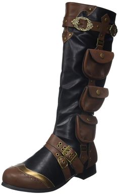 PRICES MAY VARY. MENS HALLOWEEN COSTUMES - Male Costume Boots for SteamPatentnk, Victorian, Time Traveler, Reinaissance, and Vintage Dancer costumes MENS BOOT SIZING - Small 8-9, Medium 10-11, Large 12-13, X-Large 14 BOOT MEASUREMENTS - 1" Heel, Shaft measures 16" from the arch and Circumference measures 16" around STEP BACK INTO TIME - Victorian SteamPatentnk boots are costume essentials to designing your Time Traveler to Renaissance DIY costume ELLIE SHOES COSTUME COLLECTION - This line of sho Mens Knee High Boots, Gothic Boots Men's, Fantasy Boots Male, Mens High Heel Boots, Costumes Male, Vintage Dancer, Shoes Costume, Steampunk Boots, Pirate Boots