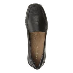 Abide Leather Casual Flats - Easy Spirit Black Slip-ons With Ortholite Insole For Spring, Comfortable Slip-on Walking Shoes With Stitched Sole, Casual Everyday Slip-ons With Stitched Sole, Comfortable Slip-ons With Removable Insole, Comfortable Cushioned Slip-ons For Everyday, Black Flat Heel Slip-ons For Everyday, Comfortable Synthetic Slip-ons With Round Toe, Comfortable Black Slip-ons For Everyday, Slip-on Walking Shoes With Textured Sole