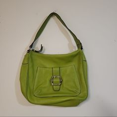 Lime Green Bag. Beautiful Silver-tone Hardware Pouch Bag For Shopping, Silver-tone Hardware Pouch Bag For Daily Use, Daily Use Pouch Bag With Silver-tone Hardware, Daily Use Bucket Satchel With Silver-tone Hardware, Silver-tone Hardware Bucket Satchel For Daily Use, Everyday Bucket Satchel With Silver-tone Hardware, Green Satchel With Silver-tone Hardware And Double Handle, Modern Green Shoulder Bag With Silver-tone Hardware, Green Bags With Silver-tone Hardware And Double Handle