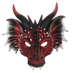 PRICES MAY VARY. 3D Dragon Masks Halloween: The realistic simulation dragon design has a good 3D effect and can more fun and festival atmosphere to you and your friends Dragon Head Masks: suitable for all adults and most occasions, such as Halloween party, masquerade parties, cosplay and so on Cosplay Dragon Masks: This is an half and is designed with the strap, which is stable and non- skid 3D Dragon Masks: A wonderful cosplay masks for Halloween, carnival, masquerade, fancy dress ball, etc Dra Dark Fantasy Party, Dragon Halloween Costume, Halloween Dragon, Venice Carnivale, Dragon Halloween, Dinosaur Mask, Masquerade Halloween, Fantasy Party, Mascaras Halloween