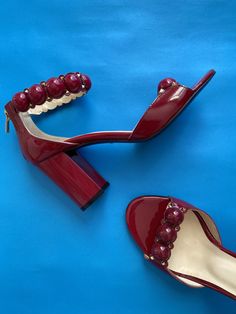 •	100% Handmade Craftsmanship •	Suede upper •	Adjustable ankle buckle strap •	Leather lining  •	Round open toe •	4” covered heel •	Leather sole  ✨This model fits true to size. Burgundy Sandals, Prom Season