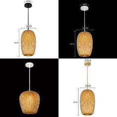 three different views of the light fixture with measurements for each bulb and one is shown