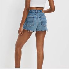 Brand New With Tags! Black Distressed Denim Shorts From American Eagle. Distressed On The Front & Back. Stain Free, Smoke Free Home Ripped Dark Wash Short Bottoms, Ripped Cotton Bottoms Of Short Length, Ripped Relaxed Fit Bottoms Of Short Length, Ripped Relaxed Fit Shorts, Rolled Cuff Jeans, Lace Denim Shorts, Burgundy Shorts, Shorts American Eagle, High Rise Denim Shorts