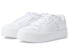 DC Manteca 4 Platform - Women's Shoes : White/White : Give your look a refined finish with the stunning abrasion-resistant DC Manteca 4 Platform Skate Shoes. Leather upper. Textile lining with removable insole. Lace-up closure. Padded tongue and collar. Signature details on the tongue and heel counter. Round toe design. Platform cupsole construction. EVA outsole. Imported. Measurements: Weight: 10 oz Product measurements were taken using size 7, width B - Medium. Please note that measurements ma Dc Shoes Women, White Platforms, Women Platform Shoes, Swag Shoes, Dc Shoes, Shoes Leather, Shoes White, Toe Designs, White White