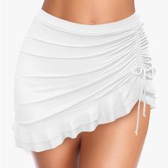 White Shekini Bathing Suit Skirt. Still Has Tags And Hygiene Liner. Super Cute, Doesn’t Fit Me And Was Outside The Return Window. Trying To Get A Little Bit Of Money Back! Bathing Suit Skirt, Festive Attire, Swimsuit Skirt, White Swim, White Bathing Suit, Swimming Bathing Suits, Bathing Suit Covers, Beach Skirt, Bathing Suit Cover Up