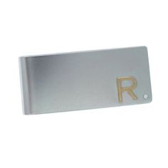 Personalized Silver Money Clip with Gold Letter - Men's Accessories - Gift for Him - Custom Metal Wa Modern Silver Rectangular Wallet, Modern Silver Wallet For Gift, Sterling Money, Gift For New Dad, Silver Money Clip, Mommy Jewelry, Personalized Cufflinks, Diamond Birthstone, Monogram Ring