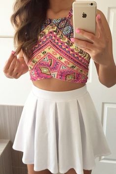 Pleated Essential Flared Skirt - White Diy Vetement, Crop Top Outfits, Cute Summer Outfits, Pleated Mini Skirt, Flared Skirt, White Skirts, Flare Skirt, Teen Fashion, Spring Summer Fashion