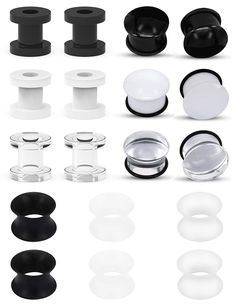 PRICES MAY VARY. VALUE PACK--One Order Includes 9 Pairs Same Size Ear Plugs Gauges in 3 Different Styles (Thin Soft Silicone Ear Gauges + Single Flare Acrylic Ear Plugs + Screw Fit Ear Gauges). MEASUREMENTS--Gauge Size: 00G (10mm); 3 Pairs of Black, 3 Pairs of White, 3 Pairs of Clear,. Popular as Ear and Earlobe. TOP MATERIAL--Made of High Quality Acrylic and Flexible Silicone. Hypoallergenic, Harmless Your Skin. It's a Healthy Choice for You. Perfect Choice for Those who Suffer From Allergic Re Healthy Choice, Body Jewelry Piercing, Ear Gauges, Gauges Plugs, Ear Plugs, Body Piercing Jewelry, Piercing Jewelry, Set For Women, Metal Stamping