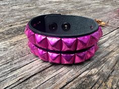 Leather bracelet placeholder description Adjustable Edgy Pink Jewelry, Edgy Adjustable Pink Jewelry, Studded Bracelet, Anodized Aluminum, The Row, Cuff Bracelets, Leather Bracelet, Heavy Duty, Jewelry Bracelets