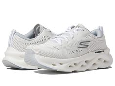 SKECHERS Go Run Glide Step Hyper Burst - Men's Shoes : White : This sporty pair of SKECHERS Go Run Glide Step Hyper Burst sneakers are styled with a comfortable air cooled insole that make them perfect for hitting the gym in. Traditional lace-up closure for adjustable fit. Classic SKECHERS logo hits throughout. Textile and synthetic upper. Plush padded tongue and collar. Bumper toe. Round-toe silhouette. Easy pull-tab at heel. Textile lining and insole. Synthetic outsole. Imported. Measurements: Breathable Lace-up Sneakers For Running Errands, Comfortable Lace-up Running Shoes For Gym, Dynamic Lace-up Sports Sneakers, White Lace-up Sneakers For Gym, Sports Lace-up Athleisure Sneakers, Dynamic Lace-up Running Shoes With Boost Midsole, Sporty Breathable High-top Running Shoes, Dynamic Lace-up Sneakers For Gym, Sportswear Running Shoes With Air Max Cushioning