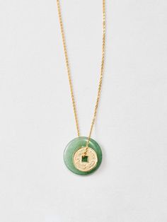 Jade Coin Necklace – Loren Stewart Jewelry Capsule, Gold Coin Pendant, Imperial China, Fortune Favors The Bold, Silver Coin Necklace, Heirlooms Jewelry, Jade Necklace, Gold Coin, Coin Jewelry