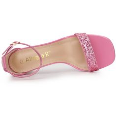 Our glitter block heels are the perfect glamourous addition to your partywear this season. They feature a buckle ankle fastening, and a square toe. They can team with a cocktail dress, and make a statement to finish your cute and gorgeous look. Occasion: Party, Office, Casual, Christmas Days, Dating, and Evening. Pink Synthetic Square Toe Heels, Pink Heels With 4-inch Square Toe, Pink Ankle Strap Sandals With 4-inch Heel, Pink Heels With Reinforced Heel, Medium Width, Pink High Heel Sandals With 4-inch Heel, Ankle Strap Chunky Heels, Square Toe Sandals, Womens Chunky Heels, Chunky High Heels