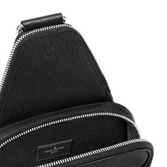 LOUIS VUITTON® - Avenue Slingbag Nm - Black Luxury Business Chest Bag Crossbody, Luxury Business Chest Bag With Adjustable Strap, Luxury Black Chest Bag For Travel, Black Louis Vuitton, Luxury Belts, Louis Vuitton Official, Balenciaga Designer, Black Hardware, Stylish Bag