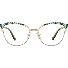 Get lost in the flowers in these simplistic cat-eye glasses. The matte stainless steel eyeglasses is accented with a textured floral pattern on the upper eyeglasses and temple arms. Great for both glasses and sunglasses this look can go anywhere with you. For added comfort the look is fitted with spring hinges and adjustable nose pads. it is available in the following color ways: dark gray with white pink and red floral pattern gold with green white and yellow floral pattern and rose gold with white pink and red floral pattern. | Zenni Women's Cat-Eye Prescription Eyeglasses Gold Floral Stainless Steel Everyday Glasses, Red Floral Pattern, Hinged Frame, Diamond Face Shape, Eye Prescription, Diamond Face, Zenni Optical, Color Ways, Cat Eye Glasses