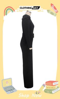 Black Sexy Solid Patch with Belt V Neck Regular Jumpsuits