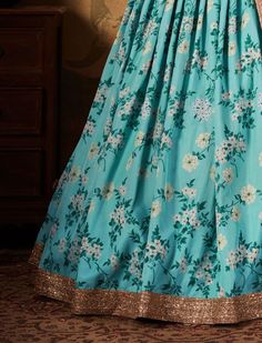 Look super gorgeous in this sky blue flared blue colored organza silk bridal sabyasachi designer girlish lehenga beautified with floral digital print all over.
Along with a heavily embroidered grey color choli with silk lining and a sky blue matching organza dupatta with lace details in similar printed design.
It can be customized up to 42 inches. Organza Bridal Lehenga, Wedding Skirt Outfit, Flair Lehenga, Sky Blue Lehenga, Sabyasachi Lehengas, Blue Lehenga Choli, Bridesmaid Lehengas, Lehenga Bridesmaid, Sabyasachi Bridal