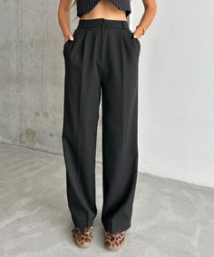 Introducing our Korean Wide Length Pants, perfect for both professional settings and casual wear. These pants feature a high-waisted design and a fluid wide-length silhouette that exemplifies modern elegance and comfort. Features: Material: Made with a smooth, high-quality fabric blend that offers both comfort and durability. Special Features: These pant come with a sleek, button closure and deep pockets for functionality without compromising style. Technical Specifications: Tailored to maintain Casual Wide Leg Business Bottoms, Casual Wide-leg Business Bottoms, Office Dress Pants With Pockets Full Length, Office Dress Pants With Pockets And Full Length, Full Length Office Dress Pants With Pockets, Office Full-length Dress Pants With Pockets, Trendy Solid Color Wide Leg Dress Pants, Trendy Solid Wide Leg Dress Pants, Casual Wide Leg Business Trousers