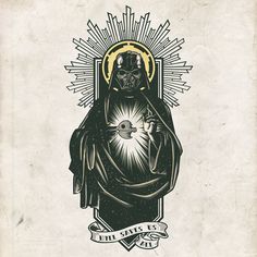 a drawing of the virgin mary holding a star in her hand with an ornate border around it