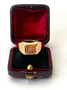 Art Deco French 18k Gold Signet Ring with Initial M. It is hallmarked with a French eagle's head for gold purity (18k gold). The head of the ring measures 0.9 by 0.9mm.  Weight: 4.77 Ring US size: 6.5 (it can be resized upon request)  Very good antique conditions. Thank you for visiting Boudoir Vintage!   Please feel free to contact me for further information or photos.  I offer international shipping. Your item will be packed with extreme care and will be shipped within 3-5 working days. If you are dissatisfied with your item, please feel free to contact me and would be happy to assist.  If you are interested in paying in installments or reserve an item, please send me an inquiry. To continue visiting my shop, please visit  https://www.etsy.com/shop/BoudoirVintageBijoux/ FOLLOW ME on Inst 14k Gold Engraved Ring With Initials For Collectors, Collectible Yellow Gold Signet Ring With Initials, Classic Yellow Gold Engraved Ring With Maker's Mark, Classic Yellow Gold Signet Ring With Maker's Mark, Gold Engraved Ring With Maker's Mark, Collectible, Classic Gold Initial Ring Collectible, Classic Engraved Yellow Gold Ring With Maker's Mark, Gold Signet Ring With Maker's Mark As Gift, Hallmarked Yellow Gold Engraved Collectible Ring