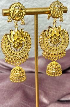 Punjabi Earrings, Dainty Gold Earrings, Dainty Earrings, Real Gold, Earrings Gold, Gold Earrings, Dubai, Gold Plate, Plating