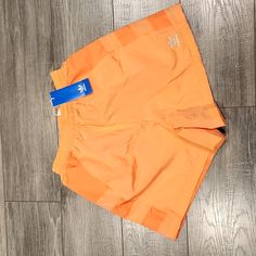 Nwt Original Adidas Women's Sz Xs Logo Shorts W/Lining & 2 Front Pockets Absolutely Beautiful Orange Color Short Swim Trunks For Sports In Spring, Short Swim Trunks For Spring Workout, Spring Workout Swim Trunks Short, Spring Workout Short Swim Trunks, Spring Workout Swim Trunks, Orange Nylon Sports Shorts, Orange Nylon Swim Bottoms, Summer Sportswear Shorts With Pockets, Spring Stretch Swim Trunks Athleisure Style