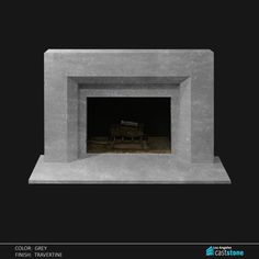 an image of a fire place in the middle of a dark room with text overlaying it