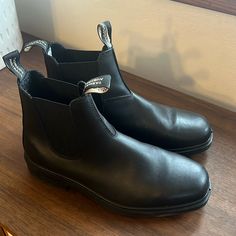 Black Leather Mens Dress Blundstone Chelsea Boots In Size 10. Brand New Without Tags. Fit Like A Usa 12.5. Western Style Black Chelsea Boots For Formal Occasions, Casual Black Chelsea Boots With Moc Toe, Classic Black Slip-on Chelsea Boots, Classic Black Chelsea Boots With Closed Toe, Blundstone Black, Blundstone Chelsea Boots, Mens Blundstone, Blundstone Men, Blundstone Shoes