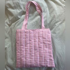 Pink Quilted Tote Bag! Dimensions Are 11”X11”! White Bags For Spring Picnic, Spring Plaid Rectangular Bags, Casual Square Shoulder Bag For Picnic, Gingham Bags For Daily Use In Spring, Plaid Rectangular Shopping Bag, Spring Gingham Bag For Daily Use, Spring Gingham Bags For Daily Use, Casual Square Bag For Picnic, Picnic Tote Shoulder Bag With Adjustable Strap