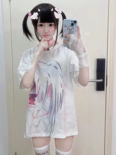 The price is for a T-shirt only, others are not included.  Garment Size   	 		 			Size 			S 			M 			L 			XL 		 		 			Full Length 			68 			70 			72 			73 		 		 			Bust 			106 			110 			114 			118 White Kawaii T-shirt For Summer, Kawaii T-shirt For Cosplay With Crew Neck, White Anime T-shirt For Cosplay, White Anime T-shirt With Letter Print, Kawaii White Tops For Streetwear, White Kawaii Tops With Graphic Print, White Kawaii Top With Graphic Print, Harajuku White Summer Top, Harajuku Style White Summer Top