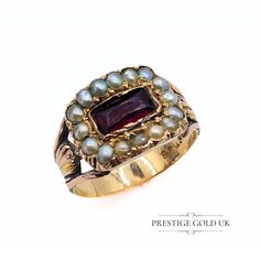 ** Visit Our Store → https://www.etsy.com/shop/prestigegolduk ** Any boxes are for display purposes only Step back in time with this enchanting Victorian 1800s Pearl and Garnet Gold Cluster Ring. Handcrafted with love and precision, it features a mesmerising central garnet stone, embraced by a halo of 16 delicate seed pearls. Imagine the stories this ring could tell, having adorned the hand of a Victorian lady, treasured for generations. Its timeless beauty and unique design evoke the elegance a J 1, Garnet And Gold, Victorian Lady, Garnet Stone, Seed Pearl, Halo Ring, Halo Rings, Cluster Ring, Solitaire Ring