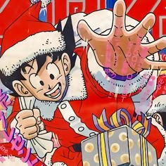 an image of a cartoon character with santa clause on it's face and hands