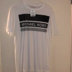 Mk T Shirt Michael Kors Cotton Crew Neck T-shirt, Michael Kors Cotton Top With Logo Print, Michael Kors Cotton Crew Neck Top, Michael Kors Cotton Top With Graphic Print, Michael Kors Casual Short Sleeve T-shirt, Michael Kors Cotton Short Sleeve Tops, Casual Michael Kors Short Sleeve T-shirt, Casual Michael Kors Short Sleeve Tops, Casual Short Sleeve Michael Kors Tops