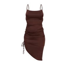 Prettylittlething Chocolate Satin Strappy Ruched Side Midi Size 4 Work Some Chocolate Tones Into Your New Season Wardrobe With This Dress Doll. Featuring A Chocolate Brown Slinky Material With Ruched Detail In A Figure-Skimming Fit. Style This With Heels And Gold Accessories For A Look We Are Loving. Brown Ruched Mini Dress, Sleeveless Ruched Mini Dress For Brunch, Brown Ruched Knee-length Mini Dress, Fitted Summer Midi Dress With Drawstring, Knee-length Ruched Brown Mini Dress, Fitted Midi Dress With Drawstring For Summer, Solid Color Mini Dress With Drawstring, Brown Ruched Mini Dress For Date Night, Brunch Mini Dress With Ruched Sides