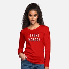 Hailee Steinfeld Trust Nobody Hoodie Women's Premium Slim Fit Long Sleeve T-Shirt Zachary Levi, Womens Jersey, Long Sleeve Jersey, Hoodie Dress, Cropped Hoodie, Dye T Shirt, Long Sleeve Tee, Charcoal Grey, Women Crop