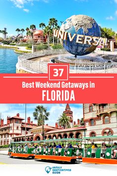 a tour bus with the words best weekend getaways in florida written on it