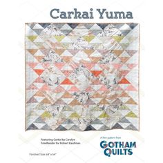 the book cover shows an image of a quilt with words written in white and orange