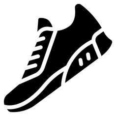 a black and white silhouette of a shoe