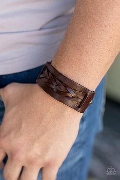 2021 Fall Line, Brown, Urban Bracelet - Fall Line 2021 - Practical Pioneer Brown ✨ Urban Bracelet Paparazzi Jewelry Images, Live Text, Paparazzi Accessories Jewelry, Rustic Centerpiece, Brown Leather Bracelet, Brown Bracelet, Snap Bracelets, Buckle Bracelet, Paparazzi Accessories