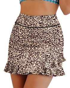 PRICES MAY VARY. Swim Skort Skirts UPF50+ Protection➤ Print ruffled and flowy 2 layered swim skirt bottoms for women adopt quick-drying,4-way stretch, UPF50+ sun protection fabic, well defend your skin from harmful ray. Swimsuit Bottoms with Shorts➤ Skirted swimwear built in brief for extra coverage,enhances your range of motion.The bulit-in shorts/panties and length can give you a sense of security while also showing your fascination. Bathing Suit Skirt with 2 Side Pockets➤ Ruffle swim skirt wi Summer Stretch Ruffle Swim Skirt, Summer Stretch Swim Skirt With Ruffles, Trendy Fitted Ruffle Shorts, Trendy Fitted Ruffled Shorts, Trendy Fitted Shorts With Ruffles, Trendy Fitted Mini Swim Skirt, Fitted Mini Skort For Beach Season, Fitted Skirted Shorts With Ruffles, Fitted Mini Skirt Skort For Beach Season