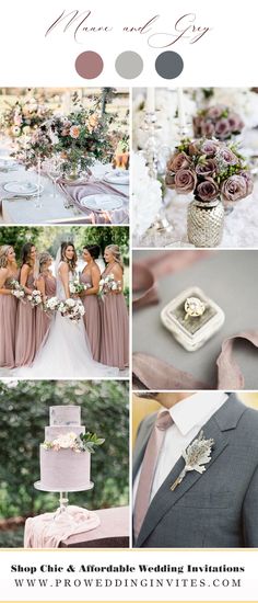 a collage of photos with different wedding colors