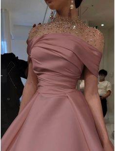 A-Line Evening Gown Elegant Dress Formal Red Green Dress Floor Length Short Sleeve Illusion Neck Satin with Ruched Beading Red Green Dress, Mode Abayas, Wedding Evening Gown, Sparkle Prom Dress, Gown Elegant, White Ball Gowns, Women's A Line Dresses, Dresses Formal Elegant, Elegant Prom Dresses