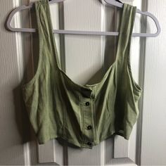 Brand: Forever 21 Sz: Large Condition: Nwt Trendy Green Crop Top For Everyday, Forever 21 Green Trendy Crop Top, Trendy Green Forever 21 Crop Top, Forever 21 Cropped Casual Tank Top, Forever 21 Casual Cropped Tank Top, Forever 21 Casual Crop Top For Day Out, Casual Cropped Tank Top Forever 21, Green Cotton Crop Top For Day Out, Forever 21 Cotton Crop Top Tank Top