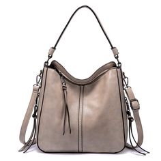 PRICES MAY VARY. ❤️【Hobo Bags for Women】: Top zipper closure, with 2 side zipper pockets design, 1 back zipper pocket and elegant tassels decoration, fashionable large purses for women, perfect for shopping, dating and business, the best gift for your wife, mom, girls, and family ❤️【Large Capacity Purse】: 15.2" x 5.1"x 13"(L x W x H). Short handle height: 7.9", total weight: about 0.95 KG. The removable and adjustable long shoulder strap length : 25.98"-48.03", which can be used as a top handle