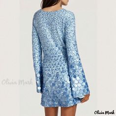 Olivia Mark - Exquisite Sequin-Embellished Round Neck Flare Long Sleeve Mini Party Dress Spring V-neck Embellished Sequin Dress, V-neck Sequin Dress For Spring Evenings, Chic Embellished Sequin Dress For Spring, Spring V-neck Contrast Sequin Dresses, Long Sleeve Sequin Dress For Date Night In Spring, Glamorous A-line Mini Dress With Sequins, Glamorous Embellished Spring Dress, Glamorous Embellished Dress For Spring, Long Sleeve Sequin Dress For Spring Formal