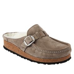 Birkenstock Buckley Leather Shearling Clog - 9439103 | HSN Birkenstock Buckley, Ireland Fashion, Good To Know, Bag Icon, Slides Shoes, Calf Boots, Heeled Loafers, Sweater And Shorts, Leather Design