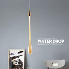 the water drop is hanging from the ceiling