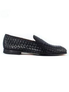 Leather, 100% Classic Woven Leather Loafers With Round Toe, Formal Leather Moccasins With Textured Sole, Black Woven Leather Slip-on Loafers, Black Woven Leather Loafers With Round Toe, Black Leather Moccasins For Business, Business Leather Loafers With Woven Detail, Leather Loafers For Galas, Elegant Woven Leather Slip-on Loafers, Elegant Woven Leather Loafers