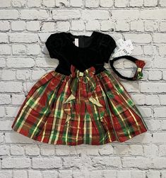 NWT Bonnie Baby Girls Velvet Black/Red Tartan Plaid Holiday Party Dress MSRP $58 Girls Velvet Dress, Holiday Party Dress, Velvet Dresses, Holiday Party Dresses, Red Tartan, Baby & Toddler Clothing, Tartan Plaid, Velvet Dress, Holiday Party