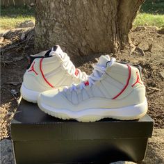 Reconditioned Air Jordan 11 Platinum Tint Kids Size 4y. Shoes Have Been Worn, Normal Wear. Small Scratch On Front Right Shoe (See Pics). Shoes Are Clean And In Good Condition. Jordan 11 Platinum Tint, Shoes Air, Air Jordan 11, Kids Jordans, Jordan 11, Jordan Shoes, Air Jordan, Kids Shoes, Air Jordans